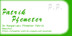 patrik pfemeter business card